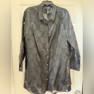 Joseph Ribkoff Black Sheer Duster Cover-Up XL